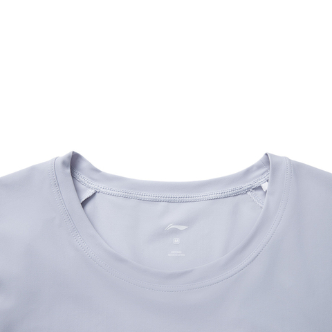 LI-NING李宁2025女子短袖T恤针织无领短TATSV560-3