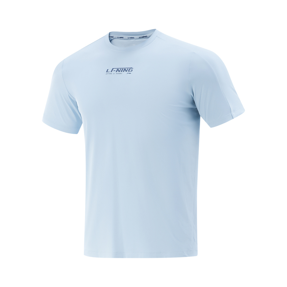 LI-NING李宁2025男子短袖T恤针织无领短TATSV389-8