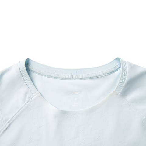 LI-NING李宁2025女子短袖T恤针织无领短TATSV366-3