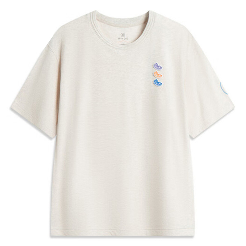 LI-NING李宁2025男子短袖文化衫针织无领短TAHSV083-3