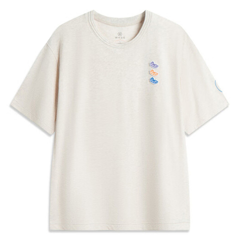 LI-NING李宁2025男子短袖文化衫针织无领短TAHSV083-3