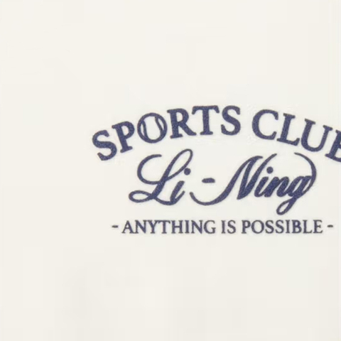 LI-NING李宁2025女子短袖文化衫针织无领短TAHSV464-4