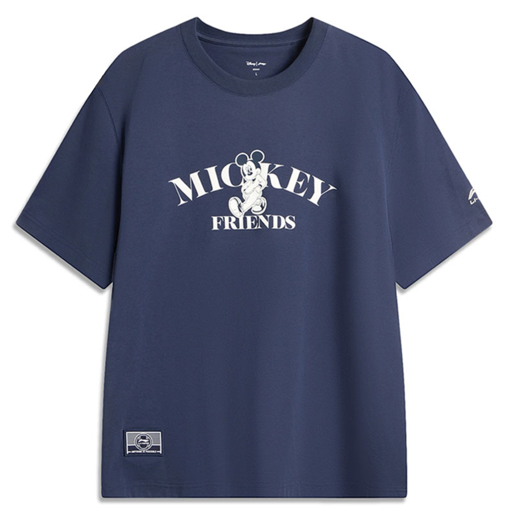 LI-NING李宁2025男子短袖文化衫针织无领短TAHSV797-3