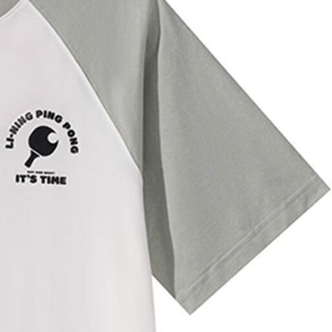 LI-NING李宁2025男子短袖文化衫针织无领短TAHSVA31-2