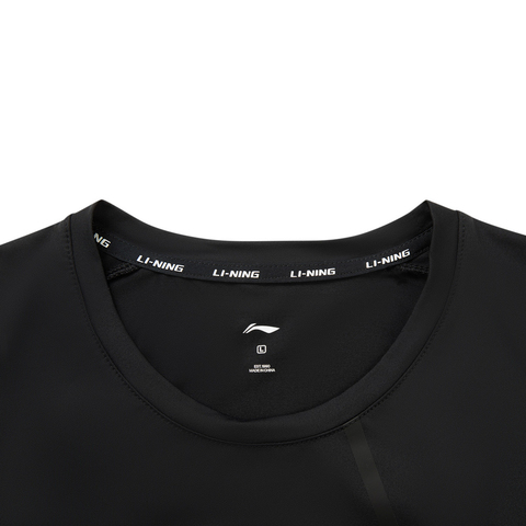 LI-NING李宁2025男子短袖T恤针织无领短TATSV387-1