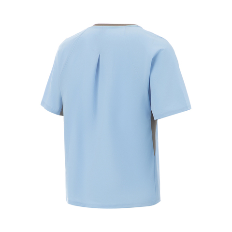 LI-NING李宁2025女子短袖T恤针织无领短TATSV408-4