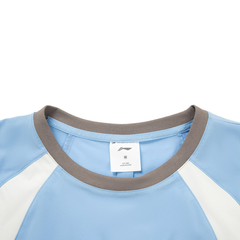 LI-NING李宁2025女子短袖T恤针织无领短TATSV408-4