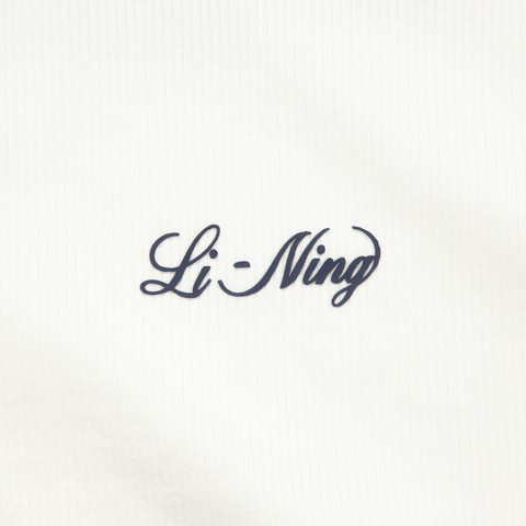 LI-NING李宁2025女子短袖文化衫针织无领短TAHSV466-4