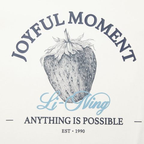 LI-NING李宁2025女子短袖文化衫针织无领短TAHSV454-1