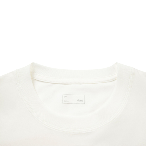 LI-NING李宁2025中性短袖文化衫针织无领短TAHSVE87-2