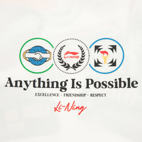 LI-NING李宁2025中性短袖文化衫针织无领短TAHSVE87-2