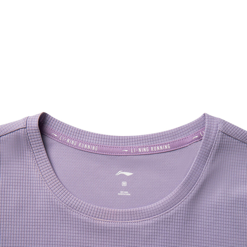 LI-NING李宁2025女子短袖T恤针织无领短TATSV098-11