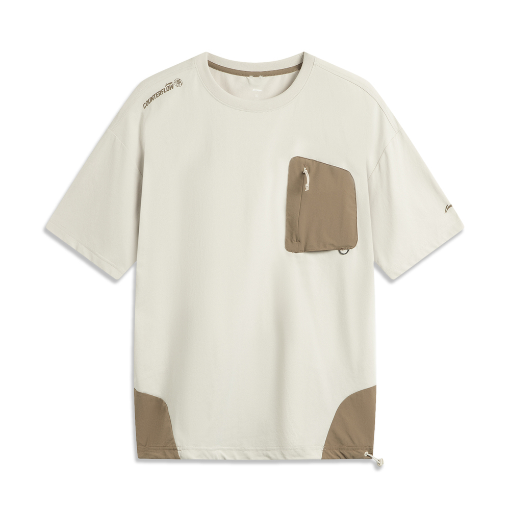 LI-NING李宁2025男子短袖T恤针织无领短TATSV637-2