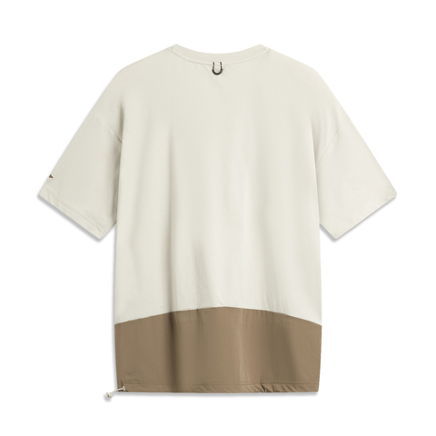 LI-NING李宁2025男子短袖T恤针织无领短TATSV637-2