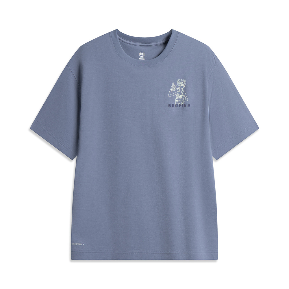 LI-NING李宁2025男子短袖文化衫针织无领短TAHSV225-8