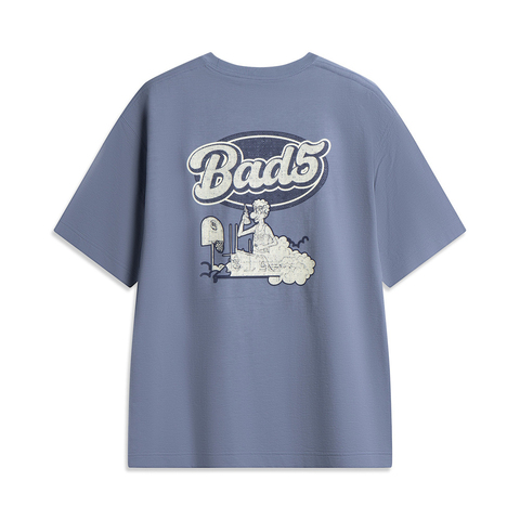 LI-NING李宁2025男子短袖文化衫针织无领短TAHSV225-8