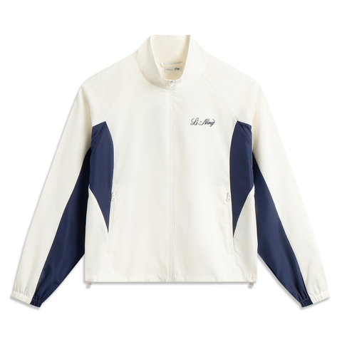 LI-NING李宁2025女子运动风衣梭织连帽外套AFDV694-7