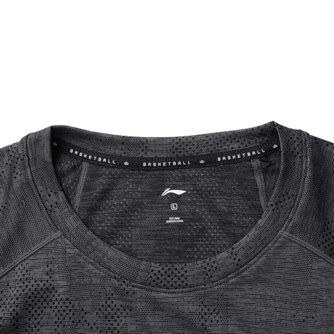 LI-NING李宁2025男子短袖T恤针织无领短TATSV159-1