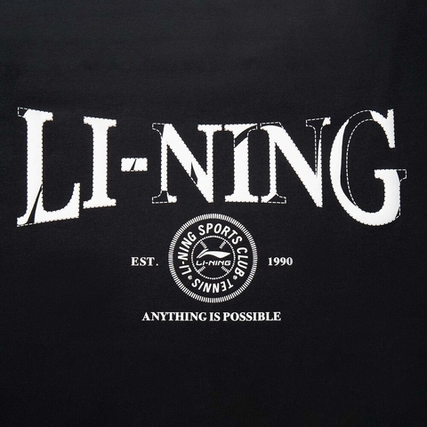 LI-NING李宁2025男子短袖文化衫针织无领短TAHSV483-4