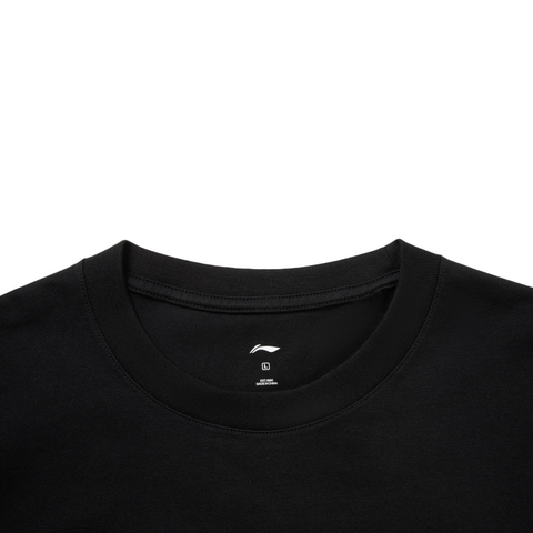 LI-NING李宁2025男子短袖文化衫针织无领短TAHSVG53-2