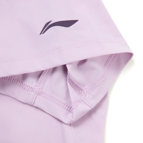 LI-NING李宁2025女子短袖T恤针织无领短TATSV136-3