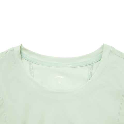 LI-NING李宁2025女子短袖T恤针织无领短TATSV136-2