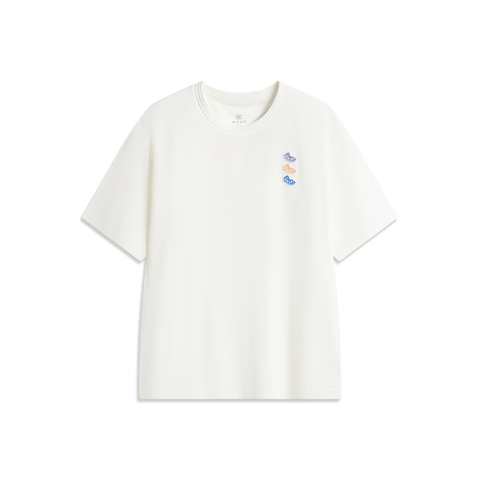 LI-NING李宁2025男子短袖文化衫针织无领短TAHSV083-2