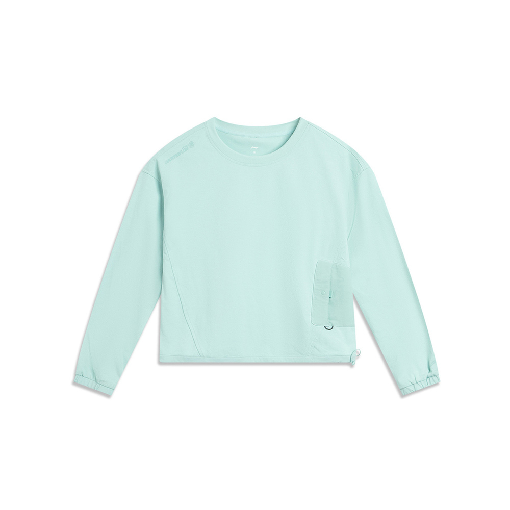 LI-NING李宁2025女子长袖T恤针织无领长TATLV282-2