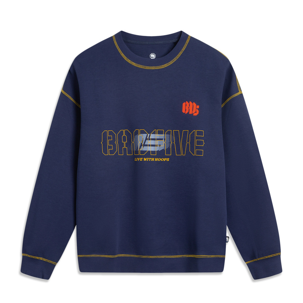 LI-NING李宁2025男子套头无帽卫衣针织无帽卫衣AWDV323-4