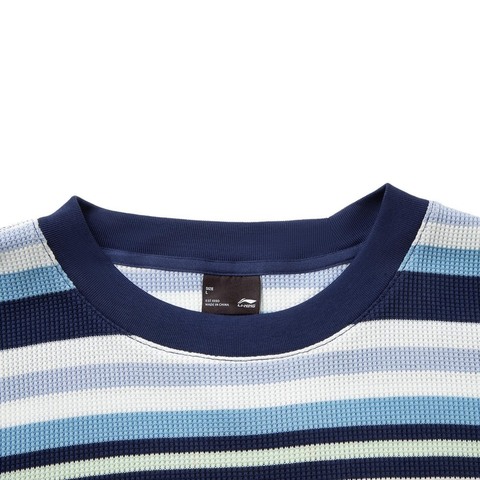 LI-NING李宁2025男子短袖文化衫针织无领短TAHSV493-2