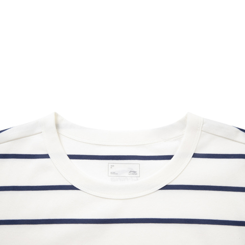 LI-NING李宁2025女子短袖文化衫针织无领短TAHSV460-3