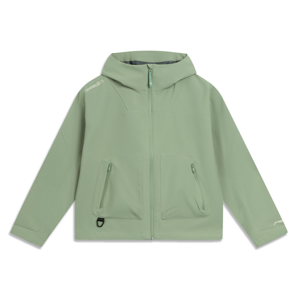 LI-NING李宁2025女子防护珑壳外套梭织连帽外套AFDVB48-3