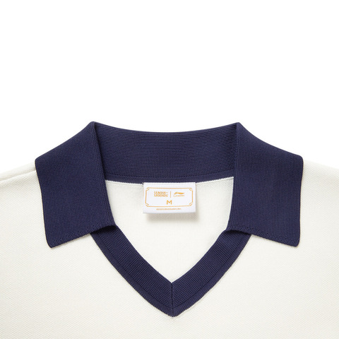 LI-NING李宁2025女子短袖编织衫针织无领短TAMBV326-1