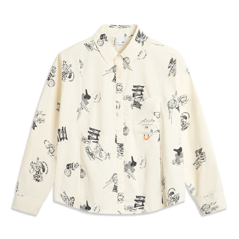 LI-NING李宁2025女子休闲衬衫梭织长袖衬衫ASHV182-1