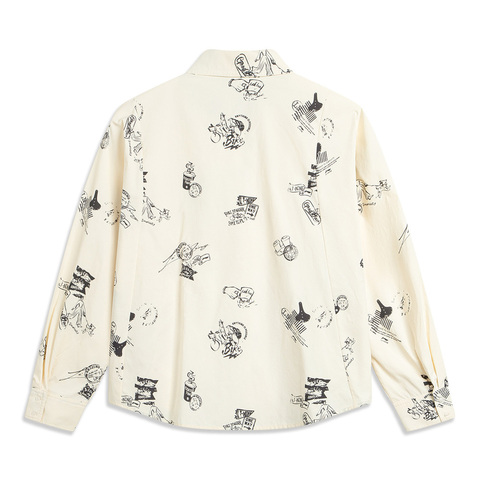 LI-NING李宁2025女子休闲衬衫梭织长袖衬衫ASHV182-1