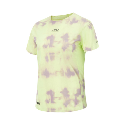 LI-NING李宁2025女子短袖T恤针织无领短TATSV094-8