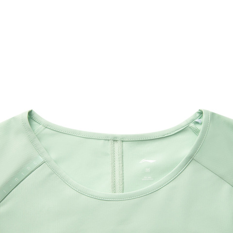 LI-NING李宁2025女子短袖T恤针织无领短TATSV344-1