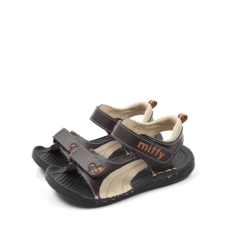miffy/米菲夏季啡色二层牛皮小童休闲凉鞋mp85663