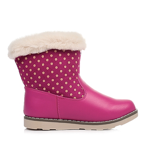 MIFFY/米菲童鞋冬季PU/纺织物桃红女中童童靴雪地靴DM0189