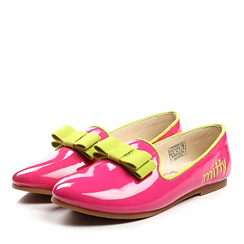 MIFFY/米菲童鞋年春秋季桃红PU女中童皮鞋乐福鞋亲子母女鞋M99173