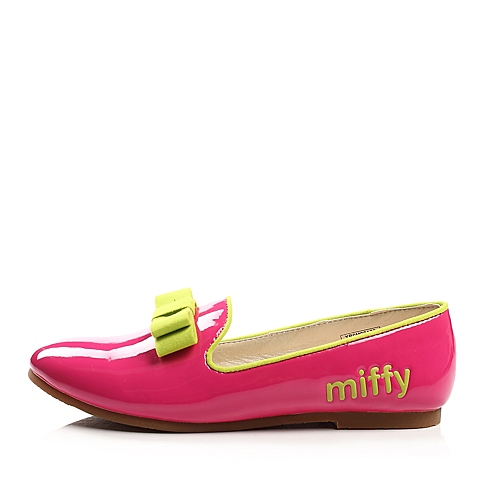 MIFFY/米菲童鞋年春秋季桃红PU女中童皮鞋乐福鞋亲子母女鞋M99173