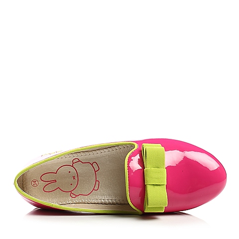 MIFFY/米菲童鞋年春秋季桃红PU女中童皮鞋乐福鞋亲子母女鞋M99173
