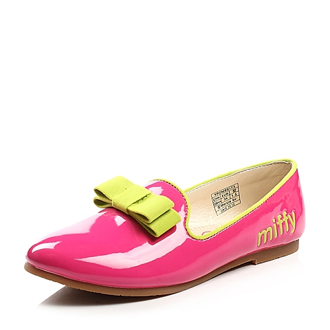 MIFFY/米菲童鞋年春秋季桃红PU女中童皮鞋乐福鞋亲子母女鞋M99173