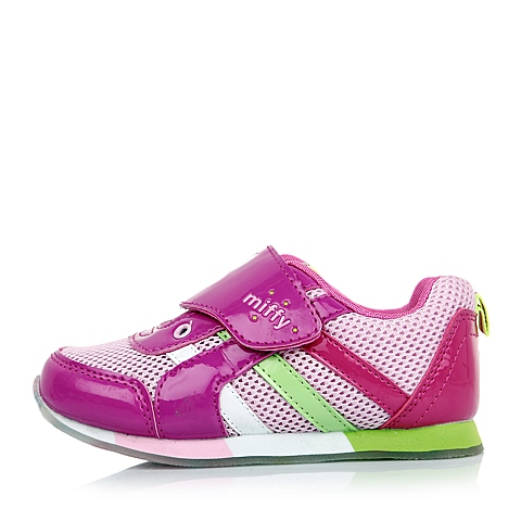 MIFFY/米菲童鞋春季新款PU/网布桃红女小童运动鞋跑步鞋DM0297