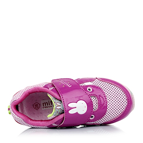 MIFFY/米菲童鞋春季新款PU/网布桃红女小童运动鞋跑步鞋DM0297