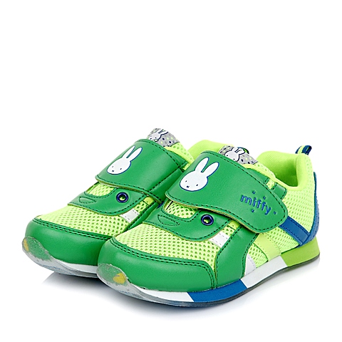MIFFY/米菲童鞋春季新款PU/网布绿色小童运动鞋跑步鞋DM0297