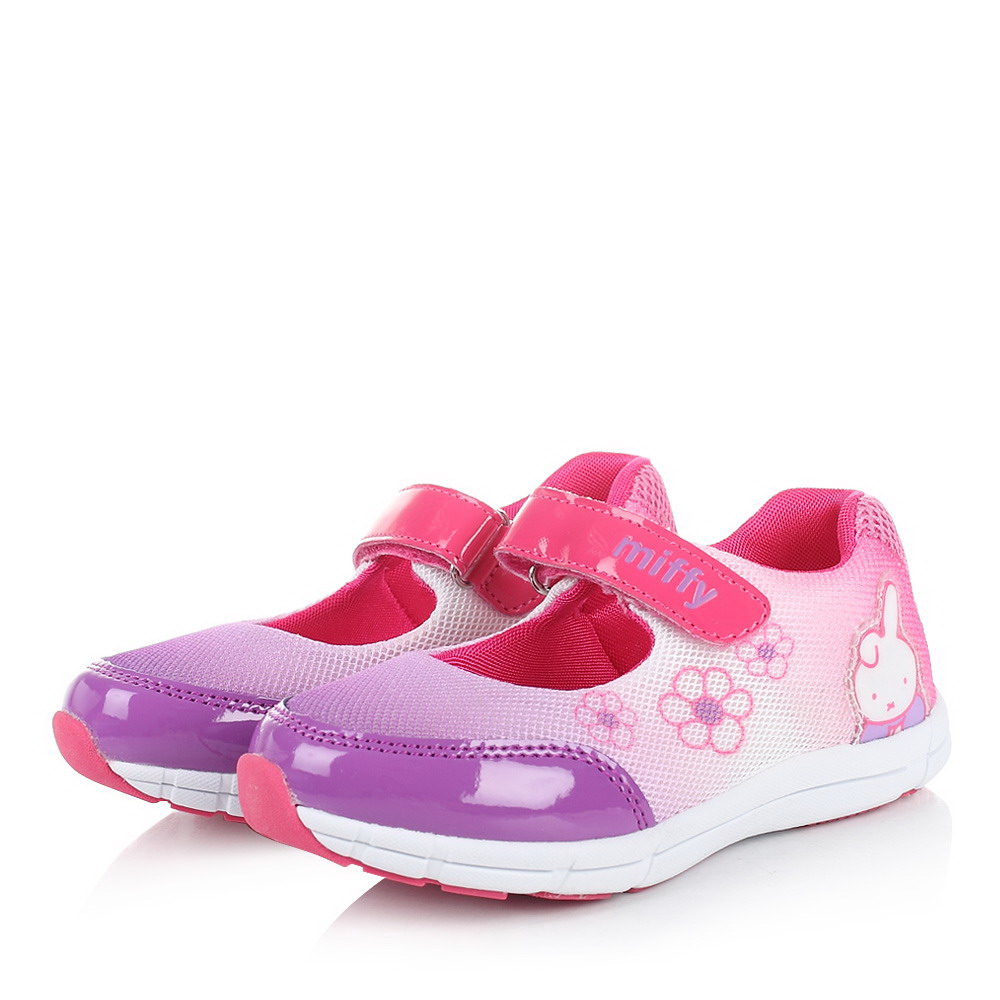 MIFFY/米菲童鞋2015春季新款PU/织物紫色女小童休闲鞋DM0311