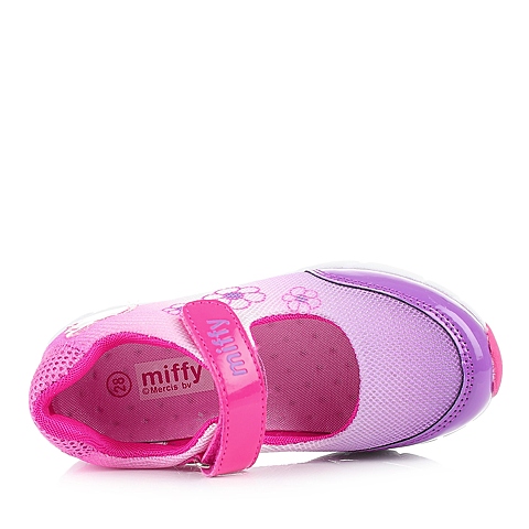 MIFFY/米菲童鞋2015春季新款PU/织物紫色女小童休闲鞋DM0311