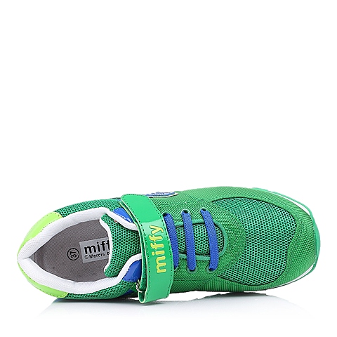 MIFFY/米菲童鞋2015春季新款PU/织物绿色男大童跑步鞋DM0322