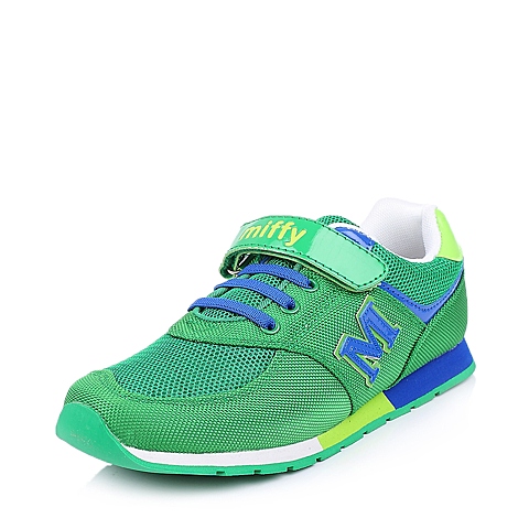 MIFFY/米菲童鞋2015春季新款PU/织物绿色男大童跑步鞋DM0322